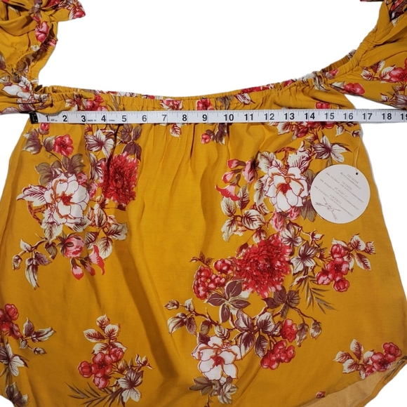 Gypsies & Moondust Off The Shoulder Strapless Floral NWT Shirt Size Small - Picture 11 of 12